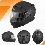 OUMURS Flip-Up Full Face Motocross Helmet - Matte Black
