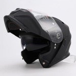 OUMURS Flip-Up Full Face Motocross Helmet - Matte Black