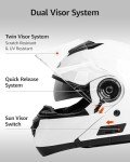 YEMA DOT Approved Modular Full Face Helmet - White