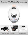 YEMA DOT Approved Modular Full Face Helmet - White