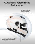 YEMA DOT Approved Modular Full Face Helmet - White