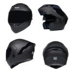 Woljay Full Face Modular Motorcycle Helmet - Black Green