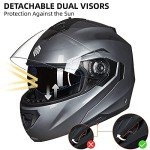 ILM Dual Visor Modular Full Face Motorcycle Helmet