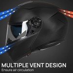 ILM Modular Full Face Motocross Helmet - Matte Black