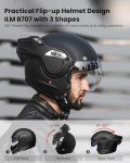 ILM Vintage Full Face Modular Motorcycle Helmet XL