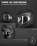ILM Modular Full Face Motocross Helmet - Matte Black