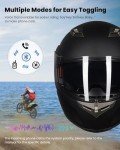 ILM Bluetooth Modular Full Face Helmet - Matte Black