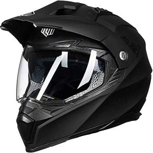 ILM Dual Sport Motocross Full Face Helmet - Matte Black