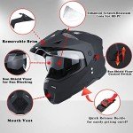 1Storm Dual Sport Full Face Motocross Helmet - Black