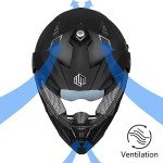 ILM Dual Sport Motocross Full Face Helmet - Matte Black