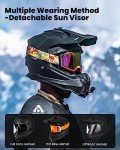 ILM Dual Sport Adventure Motorcycle Helmet - Matte Black