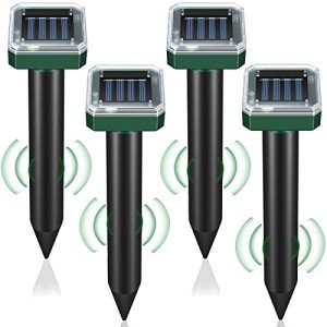 Solar-Powered Ultrasonic Mole and Vole Repellent 4-Pack