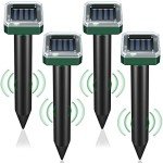 Solar-Powered Ultrasonic Mole and Vole Repellent 4-Pack