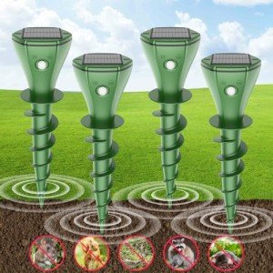 Solar-Powered Mole Repellent – 4 Pack
