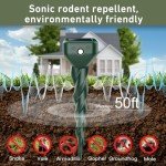 Solar-Powered Ultrasonic Mole Repellent Stakes - 4 Pack