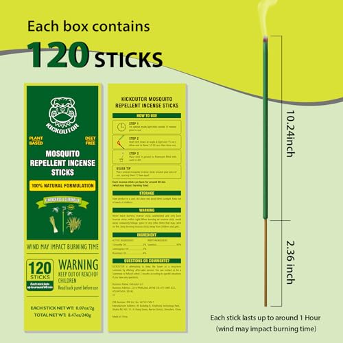 Organic Citronella Oil Mosquito Incense Sticks for Outdoors