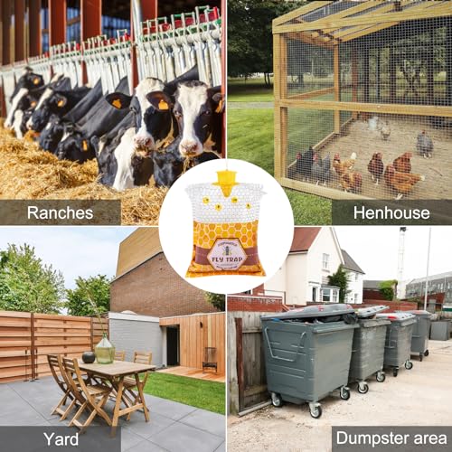 Outdoor Hanging Fly Trap with Disposable Bait