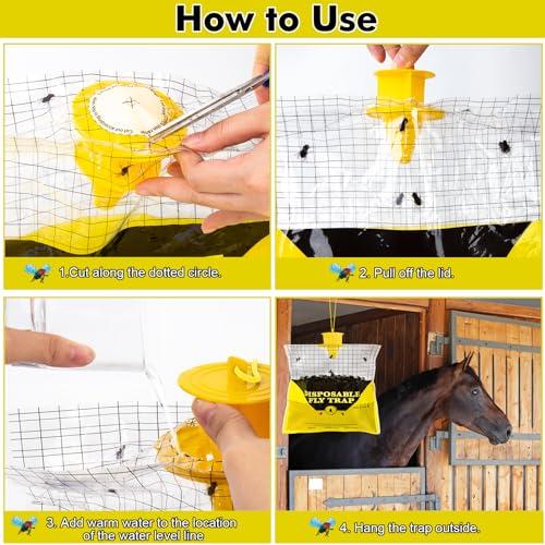 Outdoor Hanging Fly Traps with Natural Pre-Baited Design