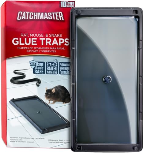Catchmaster 10PK Indoor Glue Mouse Traps, Pet Safe