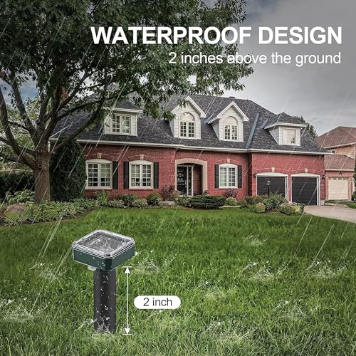 8 Pack Solar Ultrasonic Mole Repellent for Outdoor Rodents