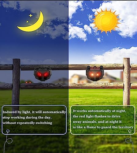 4 Pack Solar Animal Repeller with Red LED Lights