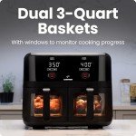 CHEFMAN 6QT Dual Basket Air Fryer - Black
