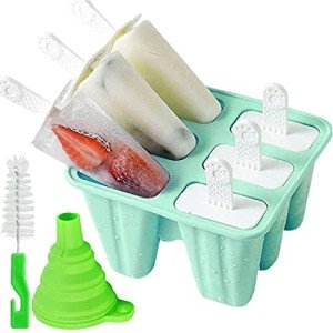 Silicone Popsicle Molds - 6 Reusable Ice Pop Makers