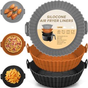 3-Pack Reusable Air Fryer Silicone Liners