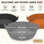3-Pack Reusable Air Fryer Silicone Liners