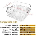 Square Air Fryer Basket for 5.8QT & 6QT