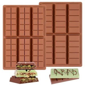 Non-Stick Silicone Chocolate Bar Molds - Set of 2