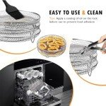 7.8" Round Air Fryer Basket Set - 3 Pack