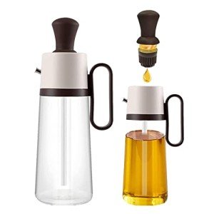 3-in-1 Glass Oil Dispenser with Silicone Brush