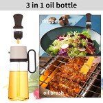 3-in-1 Glass Oil Dispenser with Silicone Brush