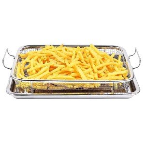 Eyourlife Stainless Steel Air Fryer Basket 12.8"x9.6