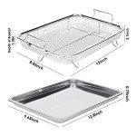 Eyourlife Stainless Steel Air Fryer Basket 12.8"x9.6