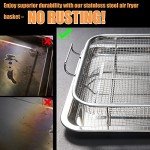 Eyourlife Stainless Steel Air Fryer Basket 12.8"x9.6