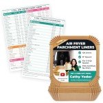 Magnetic Air Fryer Temp Chart & 125 Liners Set