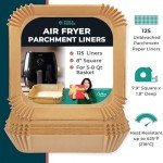 Magnetic Air Fryer Temp Chart & 125 Liners Set