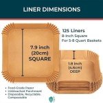 Magnetic Air Fryer Temp Chart & 125 Liners Set