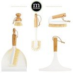 Bamboo Non-Scratch Dish Scrubber Brush, 2 Pack