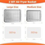 Oven Air Fryer Basket Set with Parchment Papers