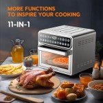 13 QT Air Fryer Toaster Oven Combo, Stainless Steel