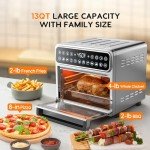 13 QT Air Fryer Toaster Oven Combo, Stainless Steel