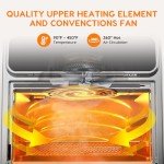 13 QT Air Fryer Toaster Oven Combo, Stainless Steel