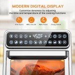 13 QT Air Fryer Toaster Oven Combo, Stainless Steel