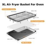 Extra Large Air Fryer Basket Set with Parchment