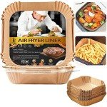 Square Air Fryer Paper Liners 10 Inch, 100 Pcs