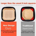 Square Air Fryer Paper Liners 10 Inch, 100 Pcs