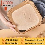 Square Air Fryer Paper Liners 10 Inch, 100 Pcs
